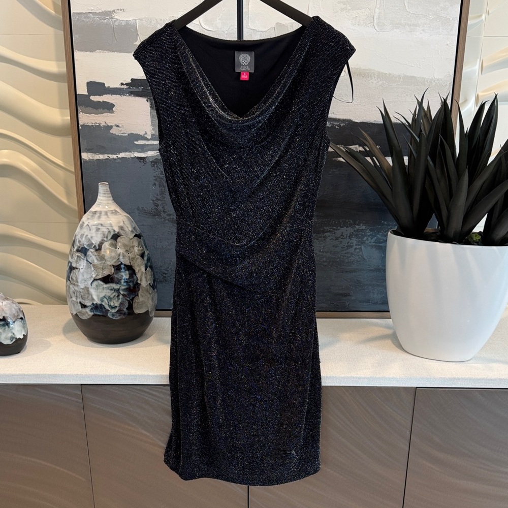 Vince Camuto Midnight Glitter Mini Dress